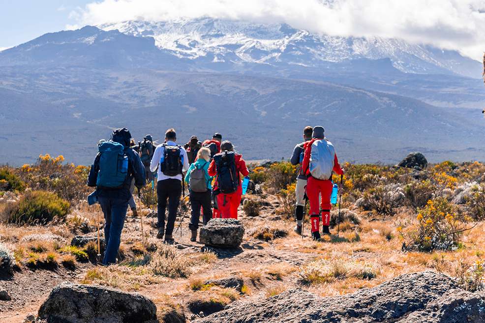 Climbers on Mount Kilimanjaro